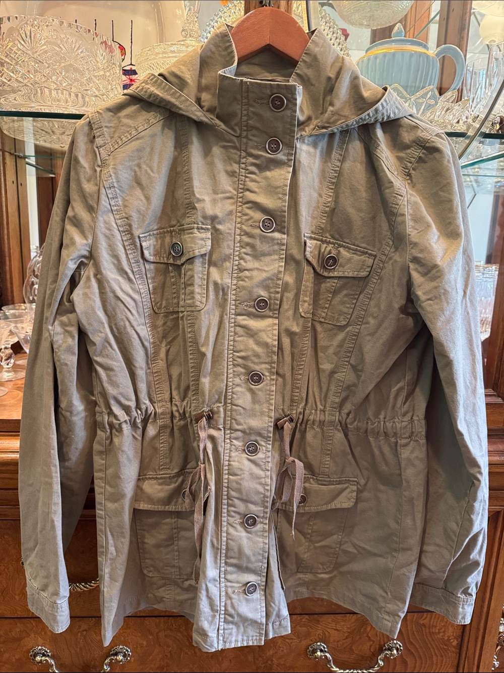 Blu Pepper Olive Green Utility Jacket with Hood L